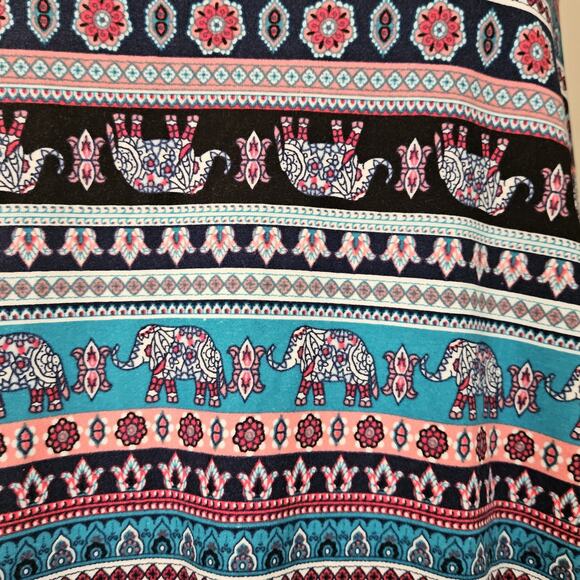 Multicolor Elephant Print Sleeveless Shift Dress Size Medium - Picture 5 of 6